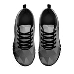 Grey Polygonal Geometric Print Black Sneakers