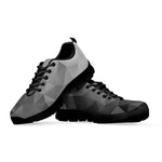 Grey Polygonal Geometric Print Black Sneakers