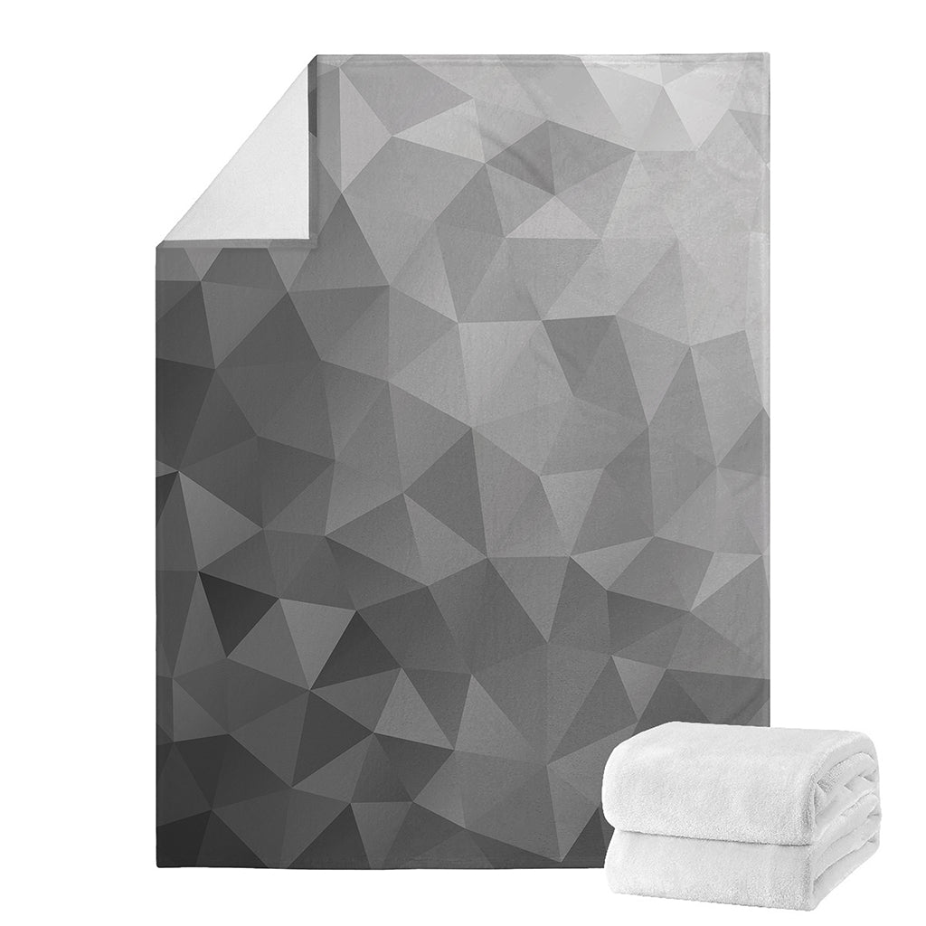 Grey Polygonal Geometric Print Blanket