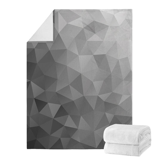 Grey Polygonal Geometric Print Blanket