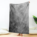 Grey Polygonal Geometric Print Blanket
