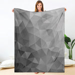 Grey Polygonal Geometric Print Blanket