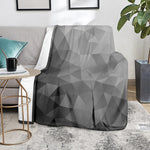 Grey Polygonal Geometric Print Blanket