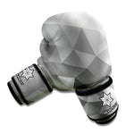 Grey Polygonal Geometric Print Boxing Gloves