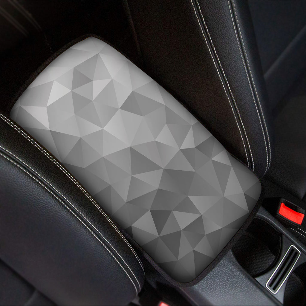 Grey Polygonal Geometric Print Car Center Console Cover