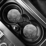 Grey Polygonal Geometric Print Car Coasters