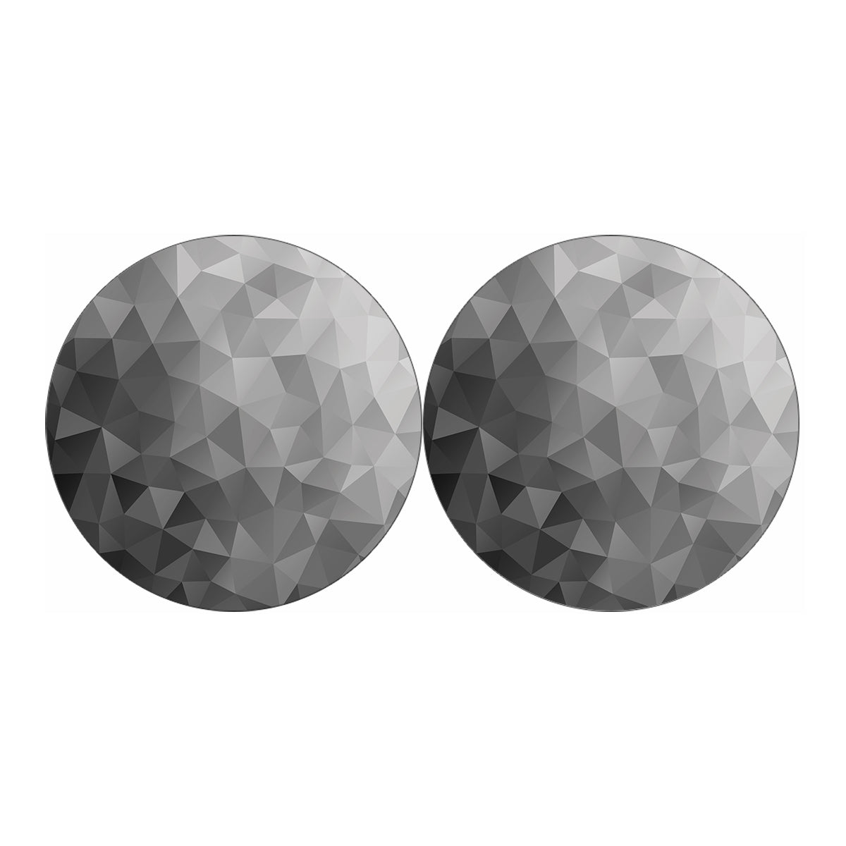 Grey Polygonal Geometric Print Car Coasters