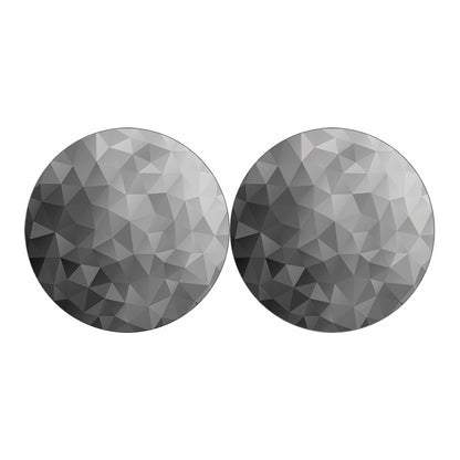 Grey Polygonal Geometric Print Car Coasters