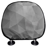 Grey Polygonal Geometric Print Car Headrest Covers