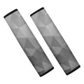 Grey Polygonal Geometric Print Car Seat Belt Covers