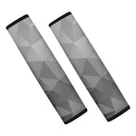 Grey Polygonal Geometric Print Car Seat Belt Covers