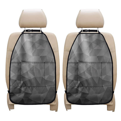Grey Polygonal Geometric Print Car Seat Organizers