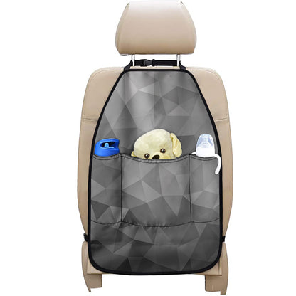 Grey Polygonal Geometric Print Car Seat Organizers
