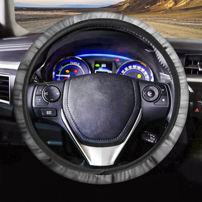 Grey Polygonal Geometric Print Car Steering Wheel Cover