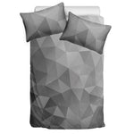 Grey Polygonal Geometric Print Duvet Cover Bedding Set