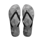 Grey Polygonal Geometric Print Flip Flops