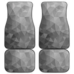Grey Polygonal Geometric Print Front and Back Car Floor Mats