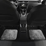 Grey Polygonal Geometric Print Front and Back Car Floor Mats