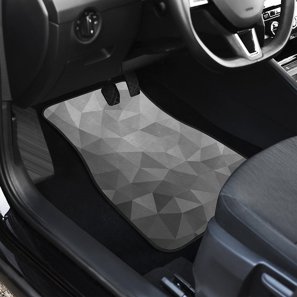 Grey Polygonal Geometric Print Front and Back Car Floor Mats
