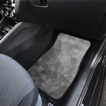 Grey Polygonal Geometric Print Front and Back Car Floor Mats
