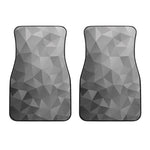Grey Polygonal Geometric Print Front Car Floor Mats