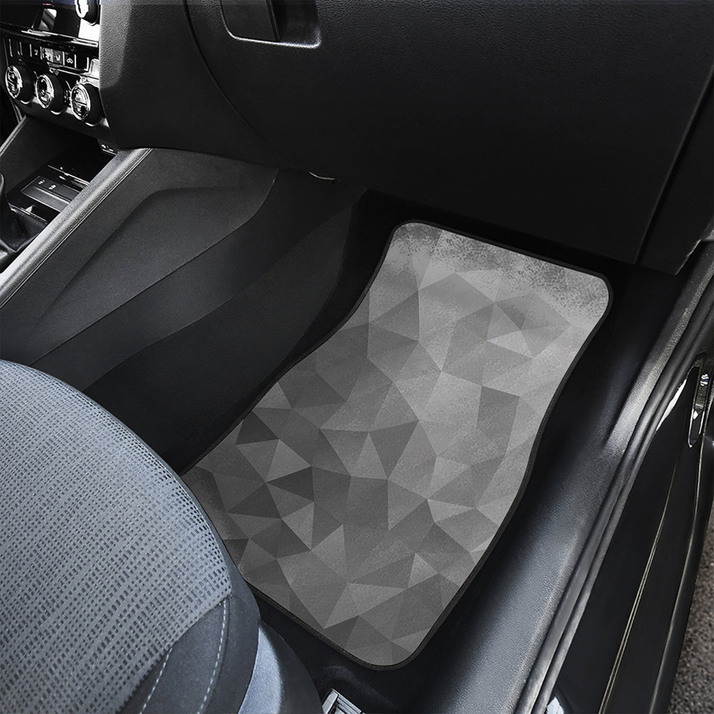 Grey Polygonal Geometric Print Front Car Floor Mats