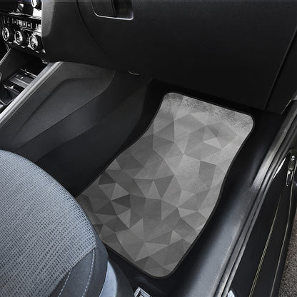 Grey Polygonal Geometric Print Front Car Floor Mats