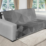 Grey Polygonal Geometric Print Futon Protector