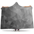 Grey Polygonal Geometric Print Hooded Blanket