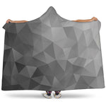 Grey Polygonal Geometric Print Hooded Blanket