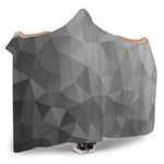 Grey Polygonal Geometric Print Hooded Blanket
