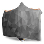 Grey Polygonal Geometric Print Hooded Blanket