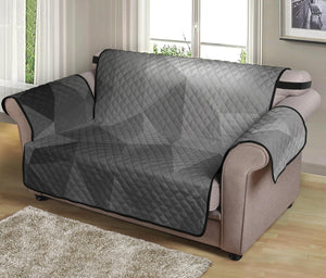 Grey Polygonal Geometric Print Loveseat Protector