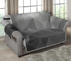 Grey Polygonal Geometric Print Loveseat Protector