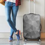 Grey Polygonal Geometric Print Luggage Cover