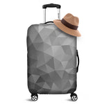 Grey Polygonal Geometric Print Luggage Cover