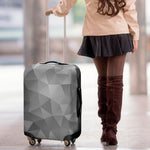 Grey Polygonal Geometric Print Luggage Cover