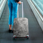 Grey Polygonal Geometric Print Luggage Cover
