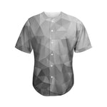 Grey Polygonal Geometric Print Men's Baseball Jersey