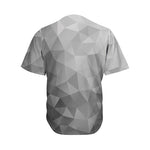 Grey Polygonal Geometric Print Men's Baseball Jersey