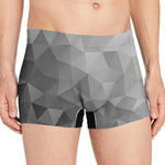 Grey Polygonal Geometric Print Men's Boxer Briefs