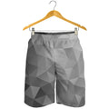 Grey Polygonal Geometric Print Men's Shorts