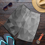 Grey Polygonal Geometric Print Men's Shorts