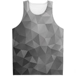Grey Polygonal Geometric Print Men's Tank Top