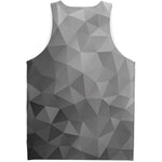 Grey Polygonal Geometric Print Men's Tank Top
