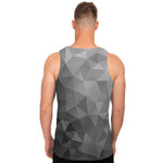 Grey Polygonal Geometric Print Men's Tank Top