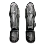 Grey Polygonal Geometric Print Muay Thai Shin Guard