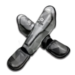 Grey Polygonal Geometric Print Muay Thai Shin Guard
