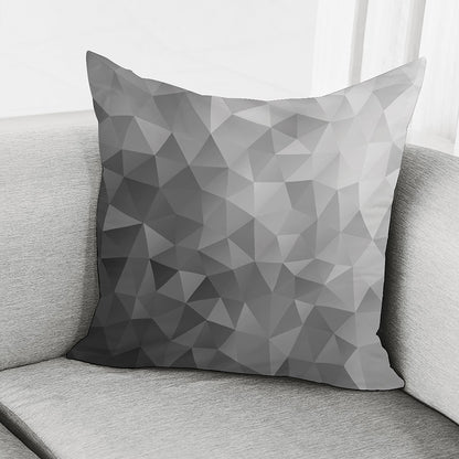 Grey Polygonal Geometric Print Pillow Cover
