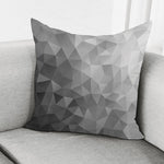 Grey Polygonal Geometric Print Pillow Cover